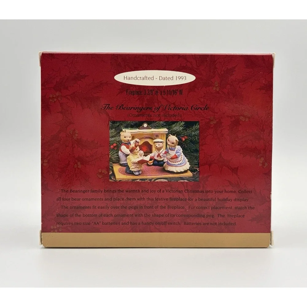 Hallmark 1993 The Bearingers Light Up Fireplace Tabletop Ornament Display VTG